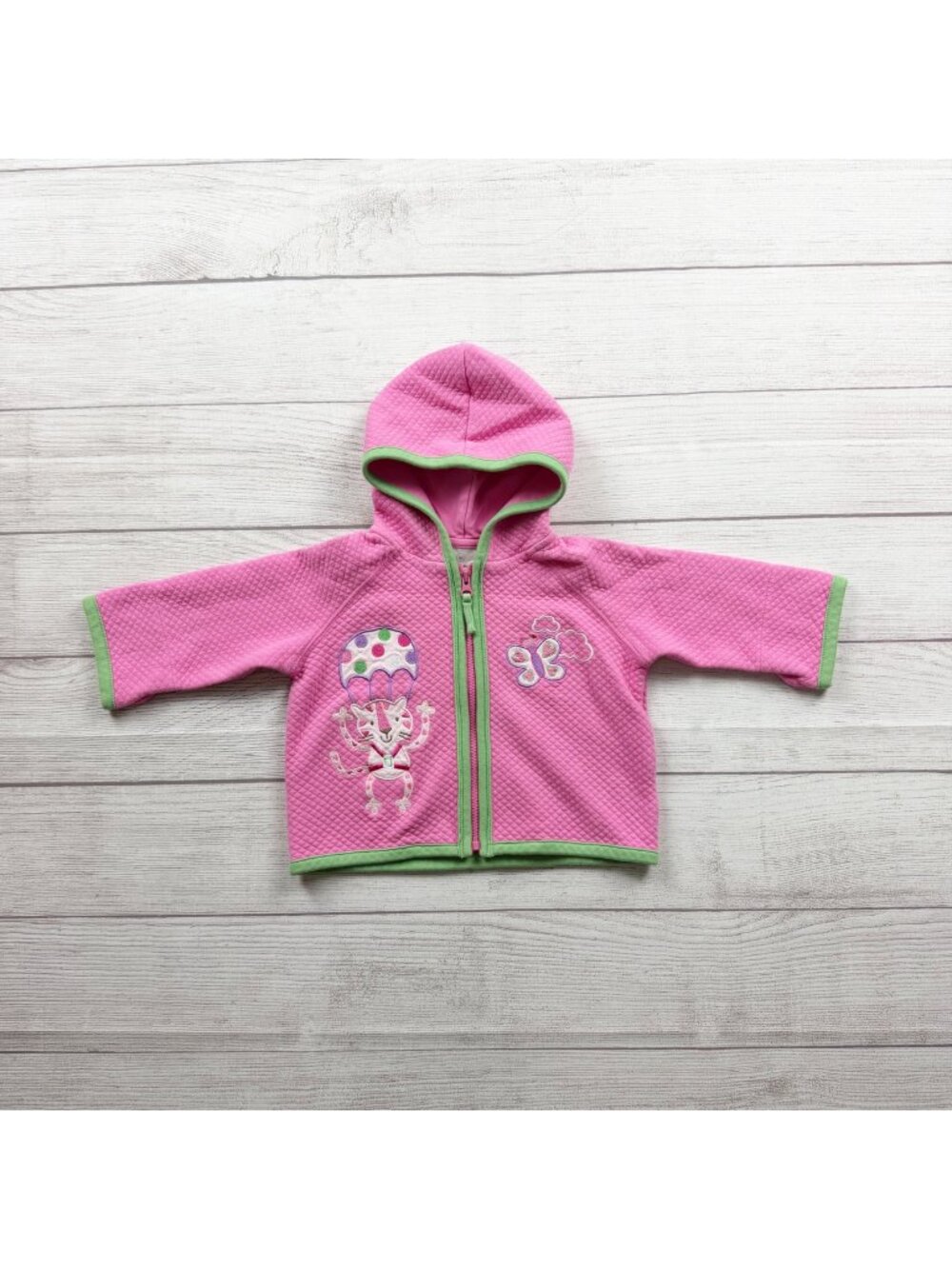 Hanna Andersson Pink Hooded Baby Jacket Soft Cotton Blend 3-6 Months